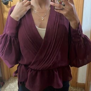 Fancy burgundy blouse, only used once so in perfect condition